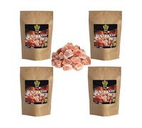 HAF Trozos de sal rosa de 4 kg | trozos de sal de roca gruesa sin aditivos y naturales de la gama de sal en Pakistán | Piedras de sal | Salebrocken | Tamaño: 2 - 5 cm | Cantidad: 4 x 1 kg en bolsa