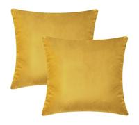 Hafaa Funda de Cojíns 45x45 cm Funda de Cojín de Terciopelo Suave Funda de Cojín Decorativo para Salón Dormitorio con Cierre de Cremallera Oculta (Amarillo Naranja)