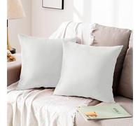 Hafaa Fundas de cojín de 45 x 45 cm (Paquete de 2) - Fundas de Almohada Decorativas cuadradas - Funda de cojín Blanca Suave de Lujo para sofá, Dormitorio, sofá, 18 x 18 Pulgadas