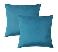 Hafaa Fundas de cojín de Terciopelo Verde Azulado de 45 x 45 Pulgadas (Paquete de 2), Fundas de Almohada Decorativas, Fundas de Almohada cuadradas para sofá, Dormitorio, sofá, 18 x 18 Pulgadas