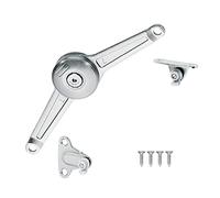 HAFELE Duo Standard - Soporte de pestillo con manivela para puertas abatibles - Pequeñas retenedores para muebles - Puerta de madera - Marcos amortiguadores - Bisagras niqueladas - 1 unidad