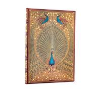 Hafiz's Peacocks (Sangorski & Sutcliffe) Midi Lined Hardcover Journal (Elastic Band Closure)