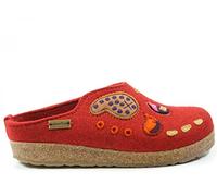 HAFLINGER 751006 Grizzly India - Zapatillas de casa de Fieltro para Mujer, Talla:42 EU, Color:Rojo