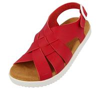 HAFLINGER Elba Summer Slide - Sandalias veganas con correa, rojo, 41 EU