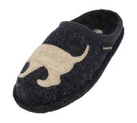 HAFLINGER Flair Dackel 313021 Pantuflas de Tela para Mujer, Talla:37 EU, Color:Azul