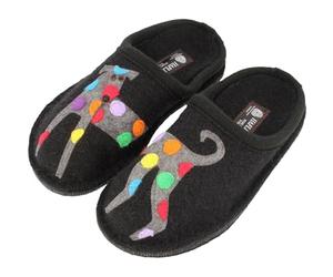 HAFLINGER Flair Felix 313034 Pantuflas de Tela para Mujer, Talla:41 EU, Color:Negro