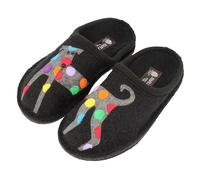 HAFLINGER Flair Felix 313034 Pantuflas de Tela para Mujer, Talla:42 EU, Color:Negro
