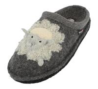 HAFLINGER Flair Lamby Pantuflas de lana laminada cordero, antracita, 37 EU