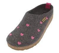 HAFLINGER Grizzly Cuoricini zapatilla de fieltro corcho antracita, talla 37