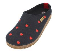 HAFLINGER Grizzly Cuoricini Zapatilla de Fieltro Corcho Azul Medio, talla 36
