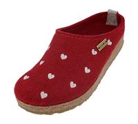 HAFLINGER Grizzly Cuoricini zapatilla de fieltro corcho rubí, talla 38