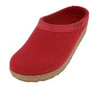 HAFLINGER Grizzly Torben zapatilla de fieltro de pura lana rubí, talla 38