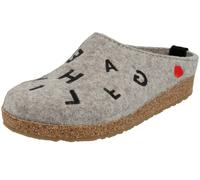 Haflinger Mujer Zapatilla Lana Suave Bordado Grizzly Letra Imprenta 741038