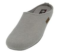 HAFLINGER Pantuflas de fieltro Everest en diseño sencillo gris acero, talla 38