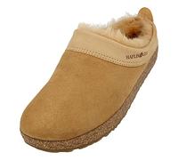 HAFLINGER Zueco de piel de cordero Snowbird zapatilla de fieltro beige fundido eco 37