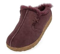 HAFLINGER Zueco de piel de cordero Zapatilla de fieltro berenjena, talla 41