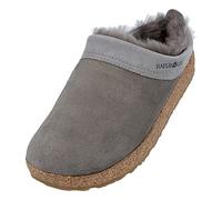 HAFLINGER Zueco de piel de cordero Zapatilla de fieltro Snowbird antracita, talla 45