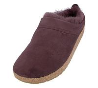 HAFLINGER Zueco piel de cordero Snowbird zapatilla de fieltro berenjena, talla 38