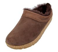 HAFLINGER Zueco piel de cordero Snowbird zapatilla de fieltro café, talla 44