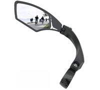 Hafny Handlebar Bike Espejo, HD, Lente de vidrio de grado automotriz, resistente a explosiones (95 Izquierdo Plata)