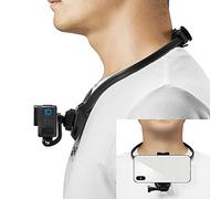 HAFOKO POV VLOG Soporte para Cuello Compatible con Gopro 360°Rotación POV Soporte para Cuello para Teléfono con Correa para el Hombro Soporte Compatible con GoPro 11 10 9 8 7 Insta360 dji Action