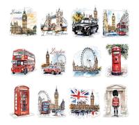 HAFRILY 12 imanes de nevera de Londres, regalos de recuerdo de Londres, puente de Londres, imanes de metal para nevera, regalo turístico británico para vacaciones, hogar, oficina, cocina