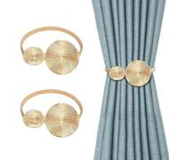 HAFRILY 2 alzapaños de cortina de aleación dorada, alzapaños para cortinas, accesorios para salón, dormitorio, oficina (hoja de loto)