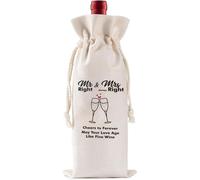 HAFRILY Bolsa de regalo de compromiso para boda, aniversario, bolsa de vino con etiqueta y cuerda, bolsas de regalo de planificación de boda, bolsas de regalo para botellas de vino, regalos de boda