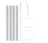 HAFRILY Pajitas de acero inoxidable de repuesto para pajitas de metal reutilizables Owala de 24 onzas y 32 onzas, con cepillo para popote y arandelas de sellado de juntas para botellas de agua Freesip