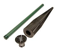 HaGa® Estaca de plástico 1 pieza, incluye casquillo, postes de valla de 3,8 cm de grosor x 175 cm de altura, estaca reforzada con fibra de vidrio y PET reciclado