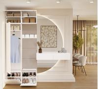 HAGA II 1SZ1W MUEBLES DE PASILLO BLANCOS Conjunto + Colgador + Asiento