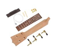 Haga su Propia Guitarra de Kit de Cuello de Ukelele de 21 Pulgadas, Piezas de Ukulele de Madera de Puente de Cuerda de Cuerda, Adecuadas para Pintura de Bricolaje