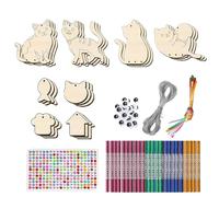 Haga su Propio carillón de Viento, carillón de Viento para niños - Paquete de 12 Kit de Manualidades con campanillas de,sin terminar y artesanía para Colorear, Actividad de diseño de Espina de