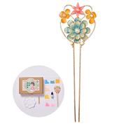 Hágalo usted mismo - Palillo para el pelo de Buyao para niña, diseño de flor china antigua, horquilla tradicional Hanbiuk decorativa para cosplay