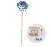 Hágalo usted mismo - Palillo para el pelo de Buyao para niña, diseño de flor china antigua, horquilla tradicional Hanbiuk decorativa para cosplay