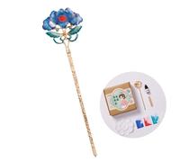 Hágalo usted mismo - Palillo para el pelo de Buyao para niña, diseño de flor china antigua, horquilla tradicional Hanbiuk decorativa para cosplay