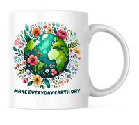 Hagamos Que Cada Día Sea El Día De La Tierra Taza De Café Con Asa Taza Duradero Tazas De Cerámica Para Oficina Leche Hogar 330Ml