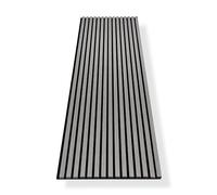 HAGEFOL® listones de madera decorativos 240 x 60 cm, Paneles acústicos de madera, color: gris, paneles de pared de madera 3D de chapa de madera sobre fieltro acústico, 2400 x 600 mm