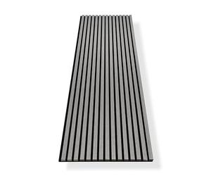 HAGEFOL® listones de madera decorativos 240 x 60 cm, Paneles acústicos de madera, color: gris, paneles de pared de madera 3D de chapa de madera sobre fieltro acústico, 2400 x 600 mm
