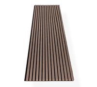 HAGEFOL® listones de madera decorativos 240 x 60 cm, Paneles acústicos de madera, color: nogal, paneles de pared de madera 3D de chapa de madera sobre fieltro acústico, 2400 x 600 mm