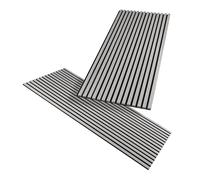 HAGEFOL® Paneles acústicos de madera 120x60 cm, 2 piezas, color: gris, paneles de pared de madera, pared de listones 3D de chapa de madera sobre fieltro acústico, paneles acústicos 1200x600 mm