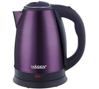 Hagen - Hervidor eléctrico compacto de acero inoxidable, diseño elegante, base de 360°, capacidad 1,8L, 1500W, base de 360°, filtro extraíble y lavable, HA5525- Purple