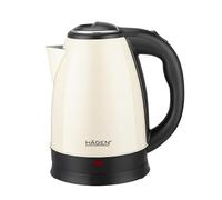 Hagen, Hervidor Eléctrico Compacto de Acero Inoxidable, Diseño Elegante, Base Giratoria, Capacidad de 1.8 L, Potencia de 1500 W, Filtro Extraíble y Lavable, HA5525- Crema