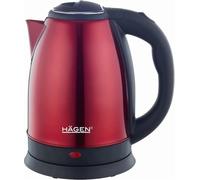 Hagen - Hervidor eléctrico sin cable - Acero inoxidable - 1,8L - HA5525-RED-Rojo
