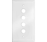Hager 1341 - Placa ts vidrio con bisel 4 polos blanco polar