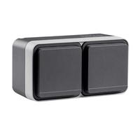 Hager 2 tomas Schuko horizontales - gris - WNC164