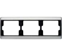 Hager arsys - Marco 3 elementos horizontal acero inoxidable