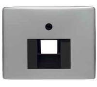 Hager arsys - Placa central con 1 toma acero inoxidable