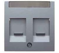 Hager b1 - Placa central sistema jack 2 módulos aluminio