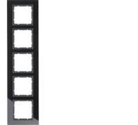 Hager b7 - Marco 5 elementos vidrio antracita